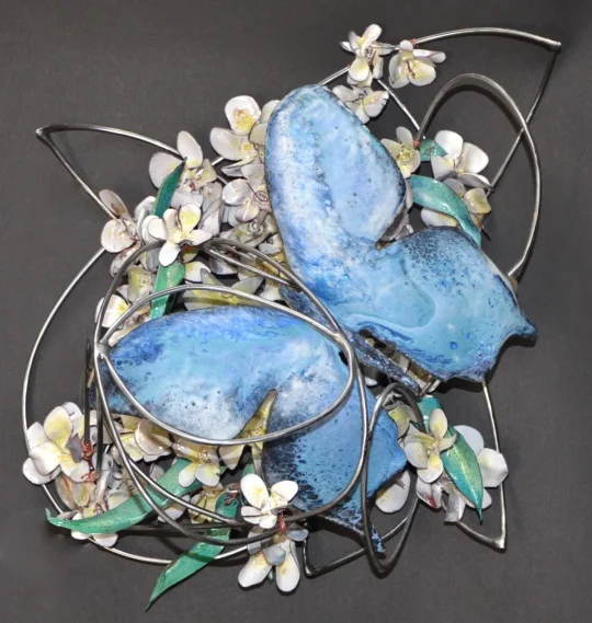 FOR SAFE KEEPING Butterflies Metal Sculpture Artist