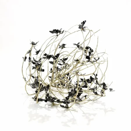 Resting Ground - TumbleWeed with Butterflies - Metal Sculpture Artist