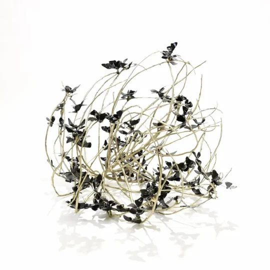 Resting Ground - TumbleWeed with Butterflies - Metal Sculpture Artist